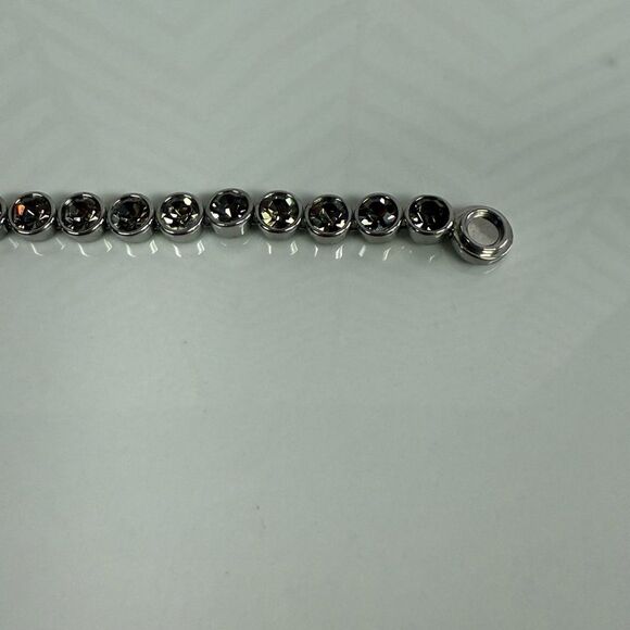 Michael Kors Silvertone Smokey Crystal Tennis Bracelet Park Ave Glam Collection - Picture 6 of 8